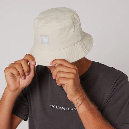 Ocean & Earth Men's Cotton Canvas Corp Bucket Hat (Vintage White)