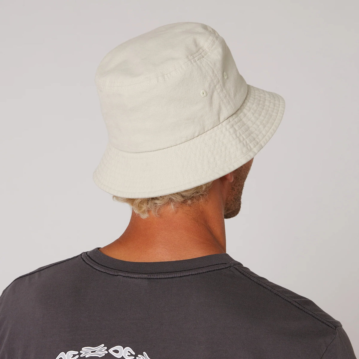 Ocean & Earth Men's Cotton Canvas Corp Bucket Hat (Vintage White)