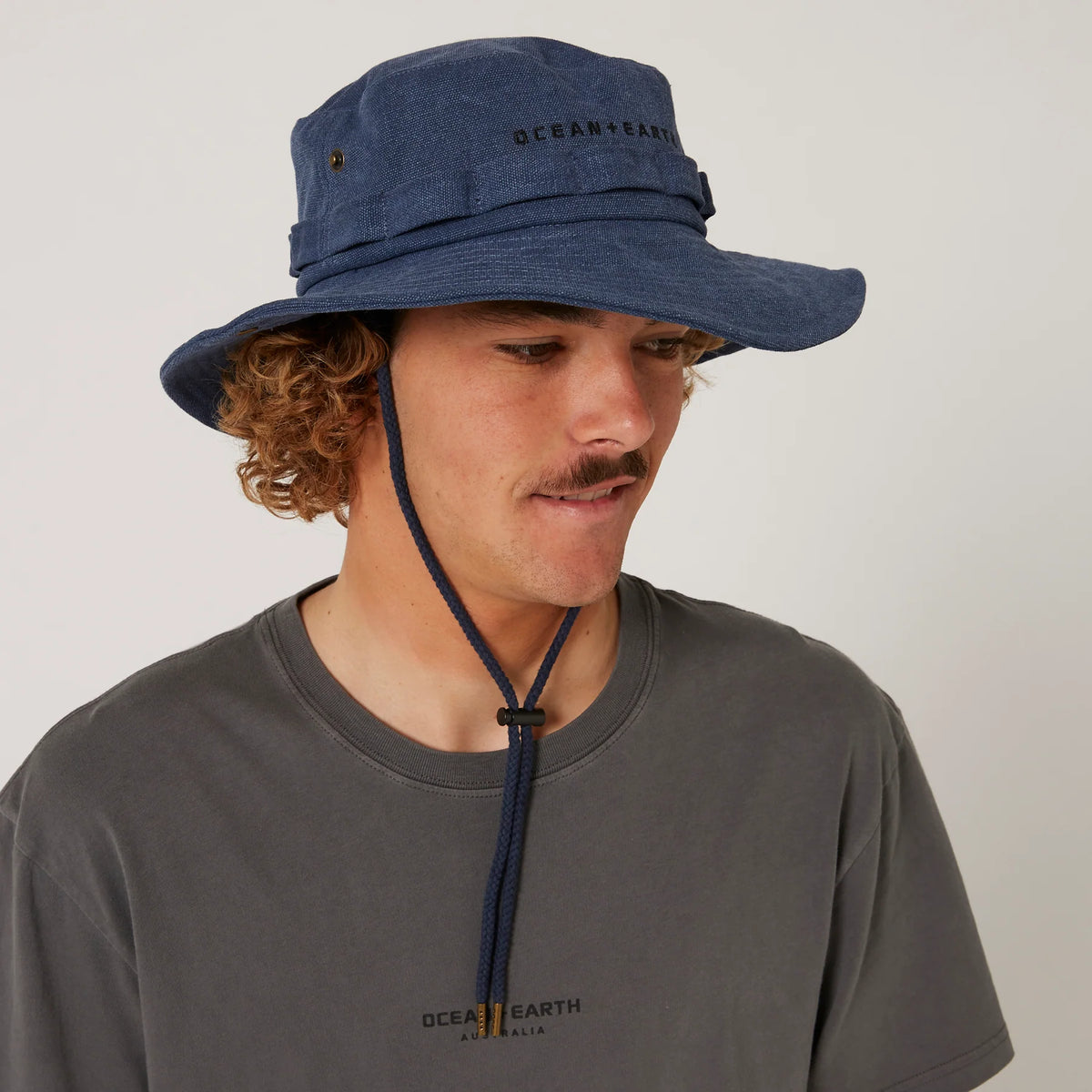Ocean & Earth Wide Floppy Brim Cotton Canvas Boonie Hat (Petrol Blue)