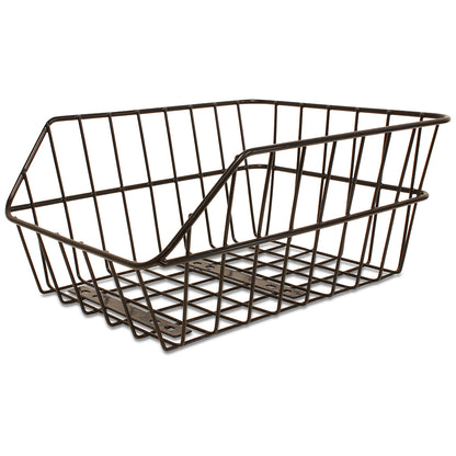 Black PVC Coated Metal Low Profile Wire Bicycle Rear Basket 38x30x17cm