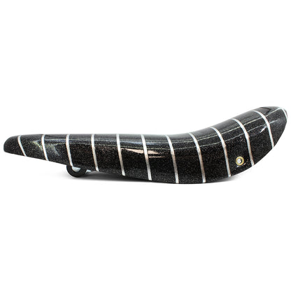 Black Sparkle and Silver Stripe Lowrider Dragster Bike Saddle Seat
