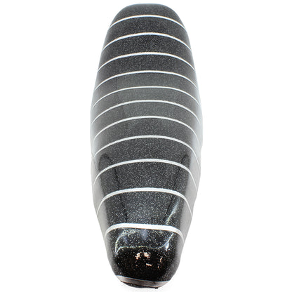Black Sparkle and Silver Stripe Lowrider Dragster Bike Saddle Seat
