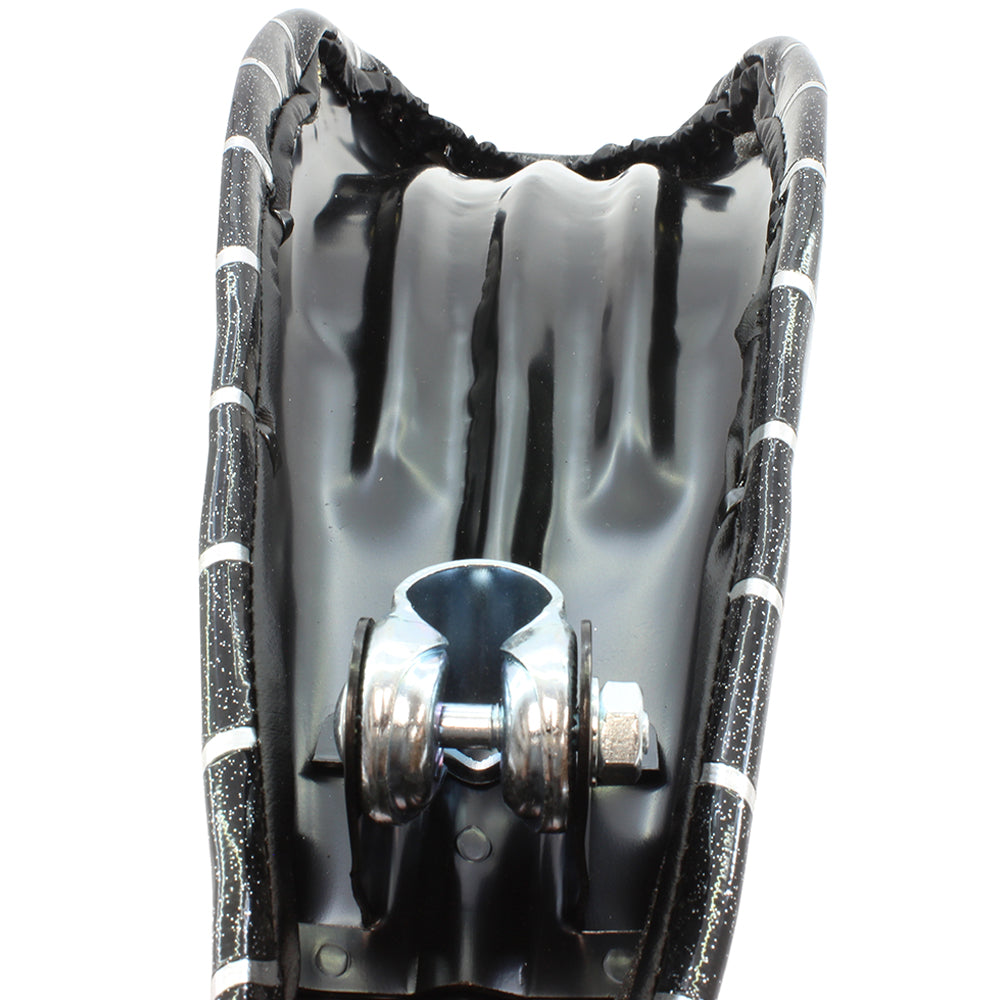 Black Sparkle and Silver Stripe Lowrider Dragster Bike Saddle Seat
