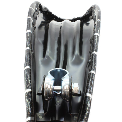 Black Sparkle and Silver Stripe Lowrider Dragster Bike Saddle Seat