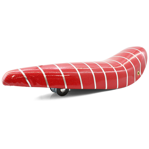 Red Sparkle and Silver Stripe Lowrider Dragster Bike Saddle Seat