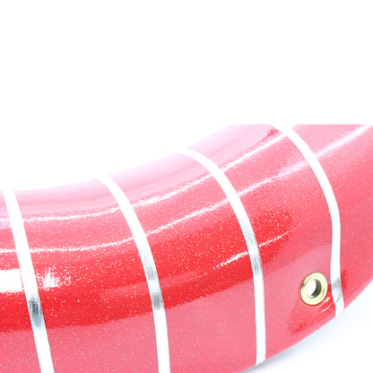 Red Sparkle and Silver Stripe Lowrider Dragster Bike Saddle Seat