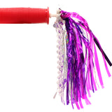 Bike's Up Kid's Bike Streamers/Tassels Silver Pink Purple with Beads