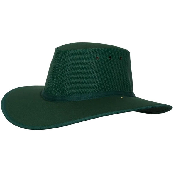 Bilby Breeze Lightweight Bottle Green Wide Brim Hat with Ventilated Mesh Gusset