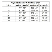 Crystal Girls Superstretch Long Sleeve 3/2mm Neoprene Steamer Wetsuit (Blue/Black)
