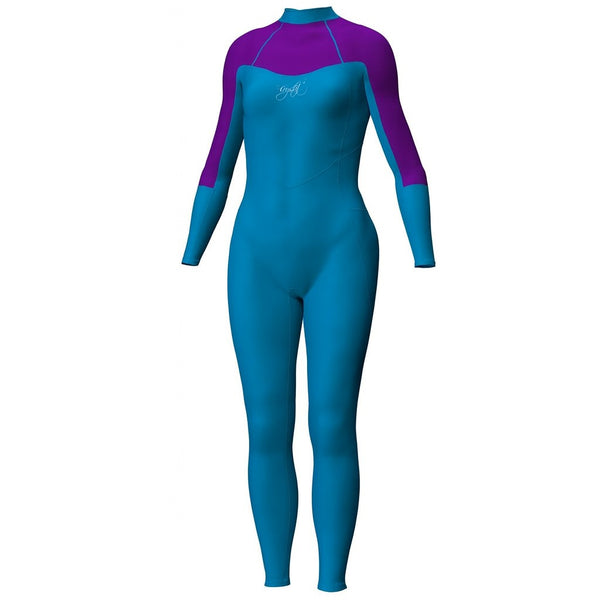 Crystal Girls Superstretch Long Sleeve 3/2mm Neoprene Steamer Wetsuit (Blue-Purple)