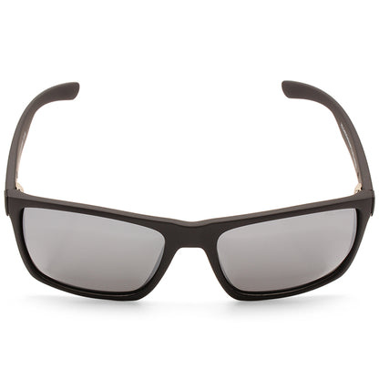 Dirty Dog Volcano Satin Black/Grey-Silver Mirror Polarised Sunglasses