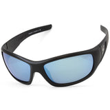 Dirty Dog Sythe Satin Black - Grey/Ice Blue Mirror Polarised Sunglasses 53454