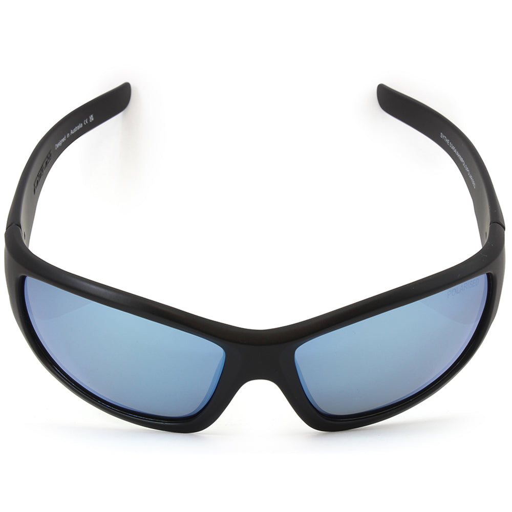 Dirty Dog Sythe Satin Black/Grey-Ice Blue Mirror Polarised Men's Sunglasses