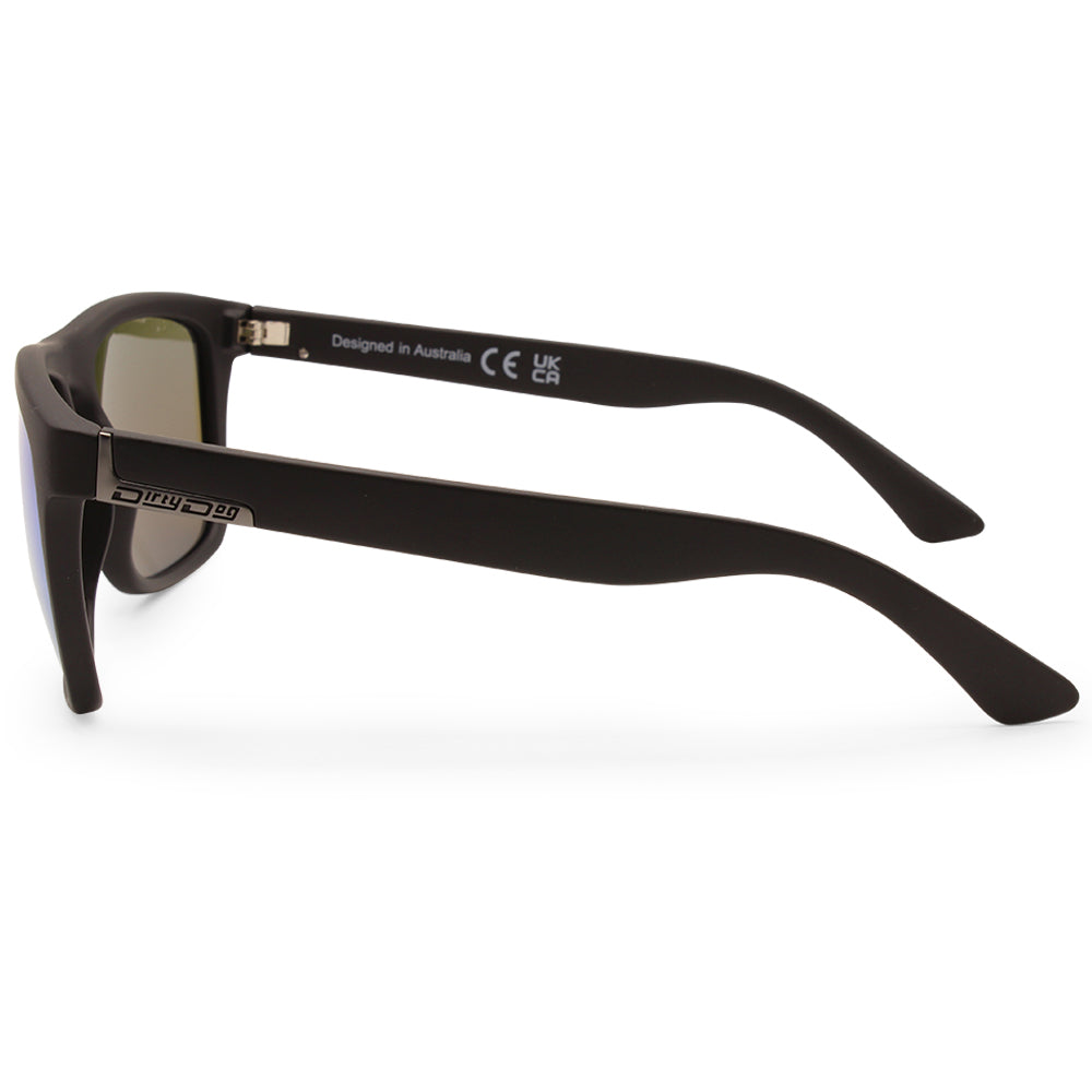Dirty Dog Ranger Satin Black/Ice Blue Mirror Polarised Men's Sunglasses