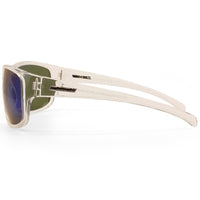 Dirty Dog Shock Satin Clear Crystal/Green Polarised Unisex Sports Sunglasses 53509