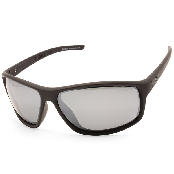Dirty Dog Zero Satin Black/Grey-Silver Mirror Polarised Men's Sunglasses