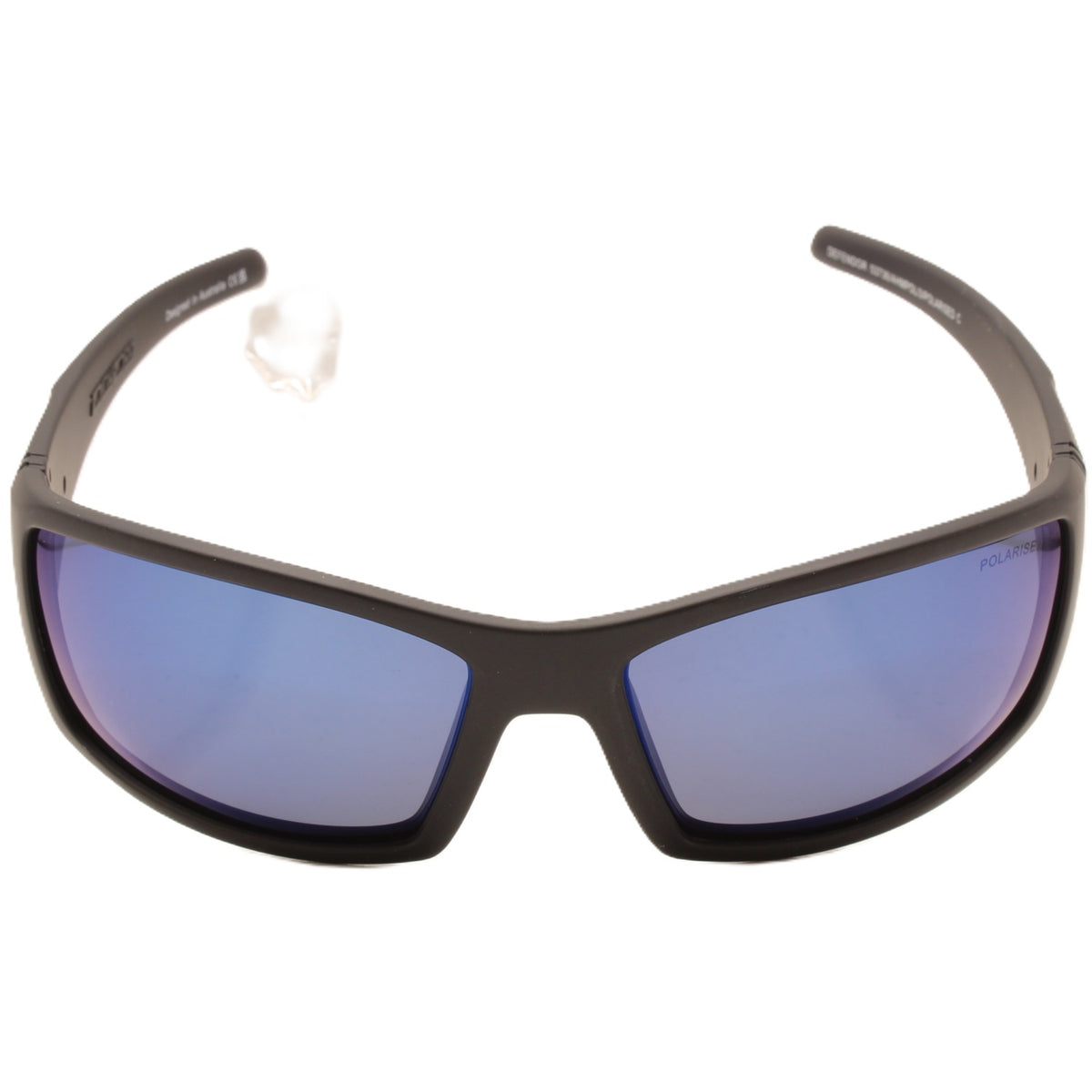 Dirty Dog Defendor Satin Black-Grey/Blue Mirror Polarised Men's Sunglasses