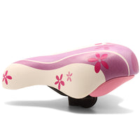 DDK Junior Girls Sculpted Padded Bike Saddle Pink/Purple 202mm x 152mm