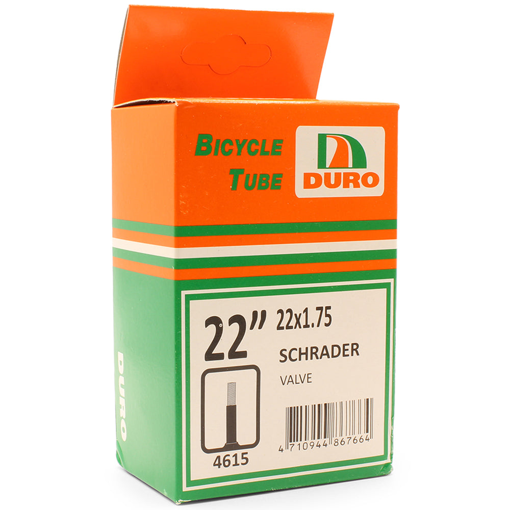 Duro 22" x 1.75 Bicycle Tyre Tube for 22 Inch Bike Tyres Schrader Valve
