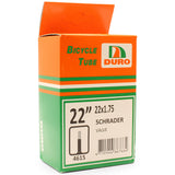 Duro 22" x 1.75 Bicycle Tyre Tube for 22 Inch Bike Tyres Schrader Valve