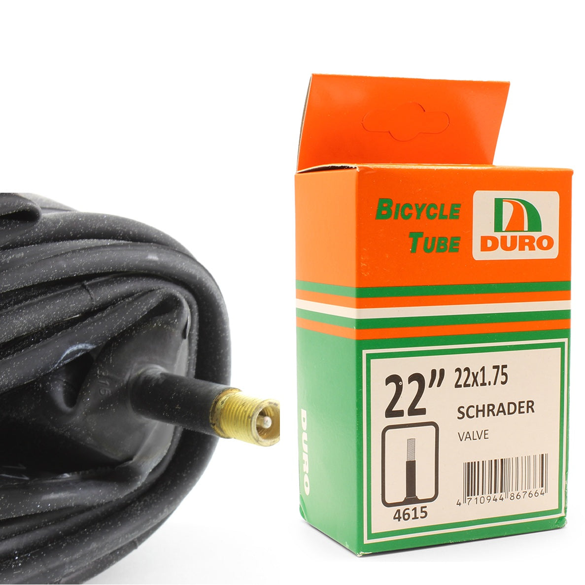 Duro 22" x 1.75 Bicycle Tyre Tube for 22 Inch Bike Tyres Schrader Valve