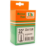 Duro 22" x 1 3/8 Bicycle Tyre Tube for 22 Inch Bike Tyres Schrader Valve