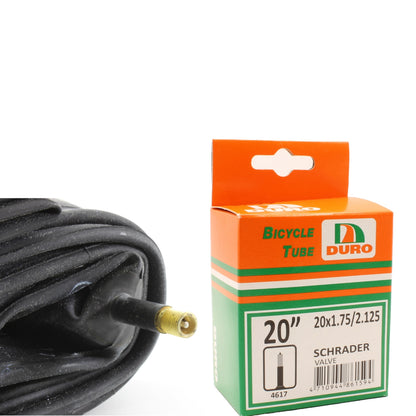 Duro  20" x 1.75 - 2.125 Bicycle Tyre Tube for 20 Inch Bike Tyres Schrader Valve