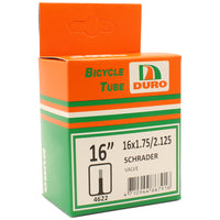 Duro 16 x 1.75/2.125 Bicycle Tyre Tube for 16" Inch Kids Bikes Schrader Valve
