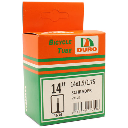 Duro 14 x 1.5/1.75 Bicycle Tyre Tube for 14" Inch Kids Bikes Schrader Valve