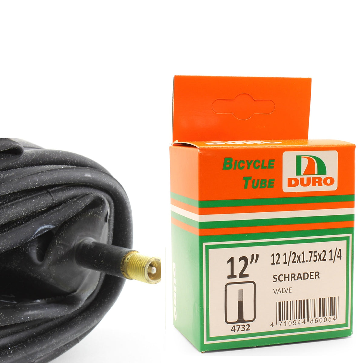 Duro 12 1/2" x 1.75 x 2 1/4 Tube for 12 Inch Pram/Stroller/Buggy Tyres Straight Valve