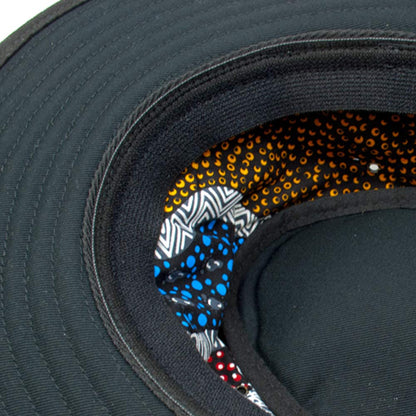 Durack Unisex Wide Brim Oilskin Hat With Chinstrap & Toggle (Black)