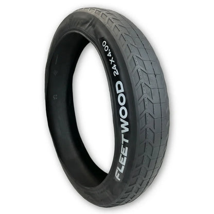 Duro Fleetwood 26 x 4.0 Skin Wall Slick Tread Folding Bead Fat Bike Tyre (Black)