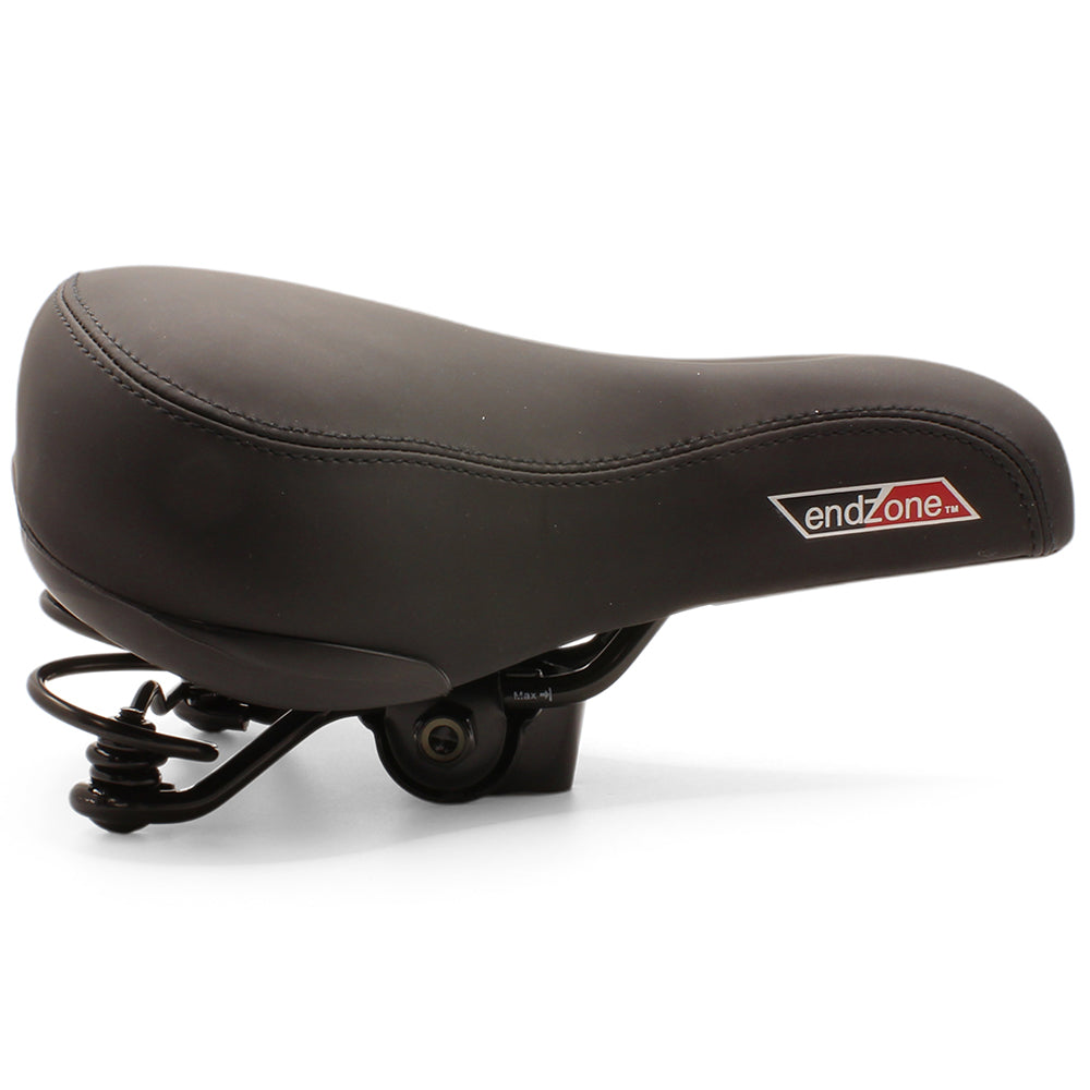 EndZone Plush Extra Comfort Sprung Ladies Bike Seat/Saddle 190 x 210mm (Black)