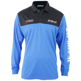 Jetpilot Venture Men's Long Sleeve Fishing Polo Shirt (Black-Blue)