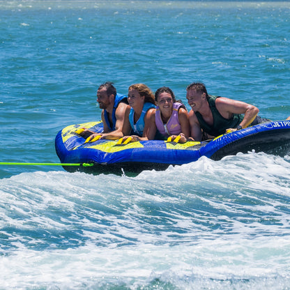 Jetpilot JP4 Hyper Wing Towable 4-Person Inflatable Ski Tube (Blue/Yellow)