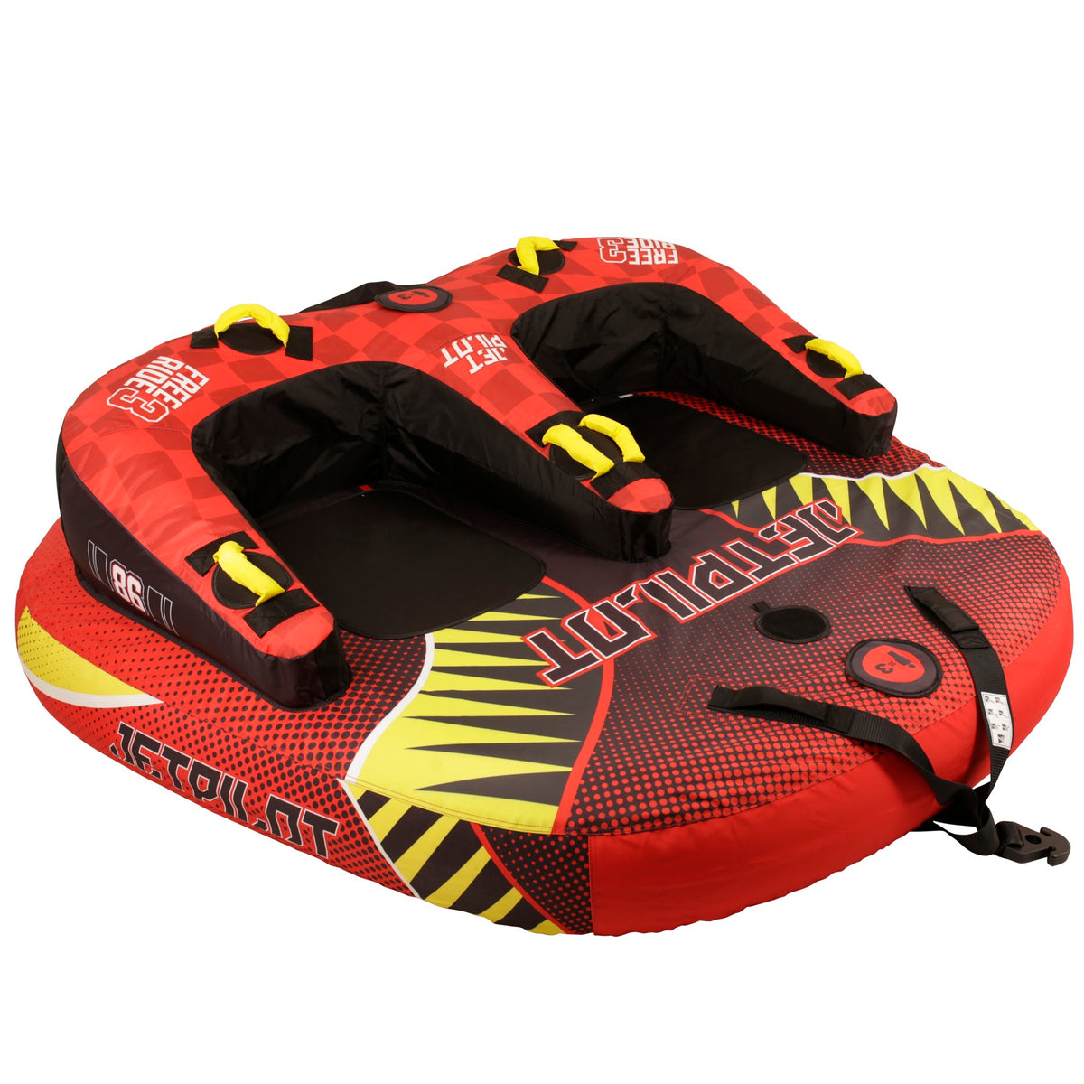 Jetpilot Freeride 3 Person Inflatable Towable Ski Tube (Red/Yellow)