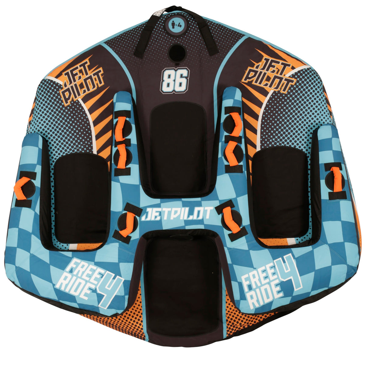Jetpilot Freeride JP4 4-Person Inflatable Towable Ski Tube (Blue/Orange)