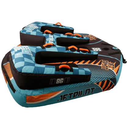 Jetpilot Freeride JP4 4-Person Inflatable Towable Ski Tube (Blue/Orange)