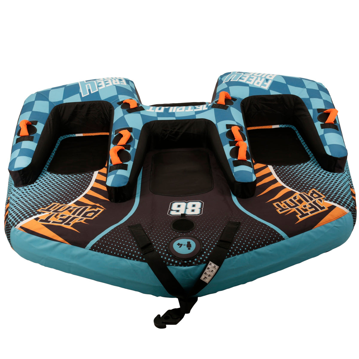 Jetpilot Freeride JP4 4-Person Inflatable Towable Ski Tube (Blue/Orange)