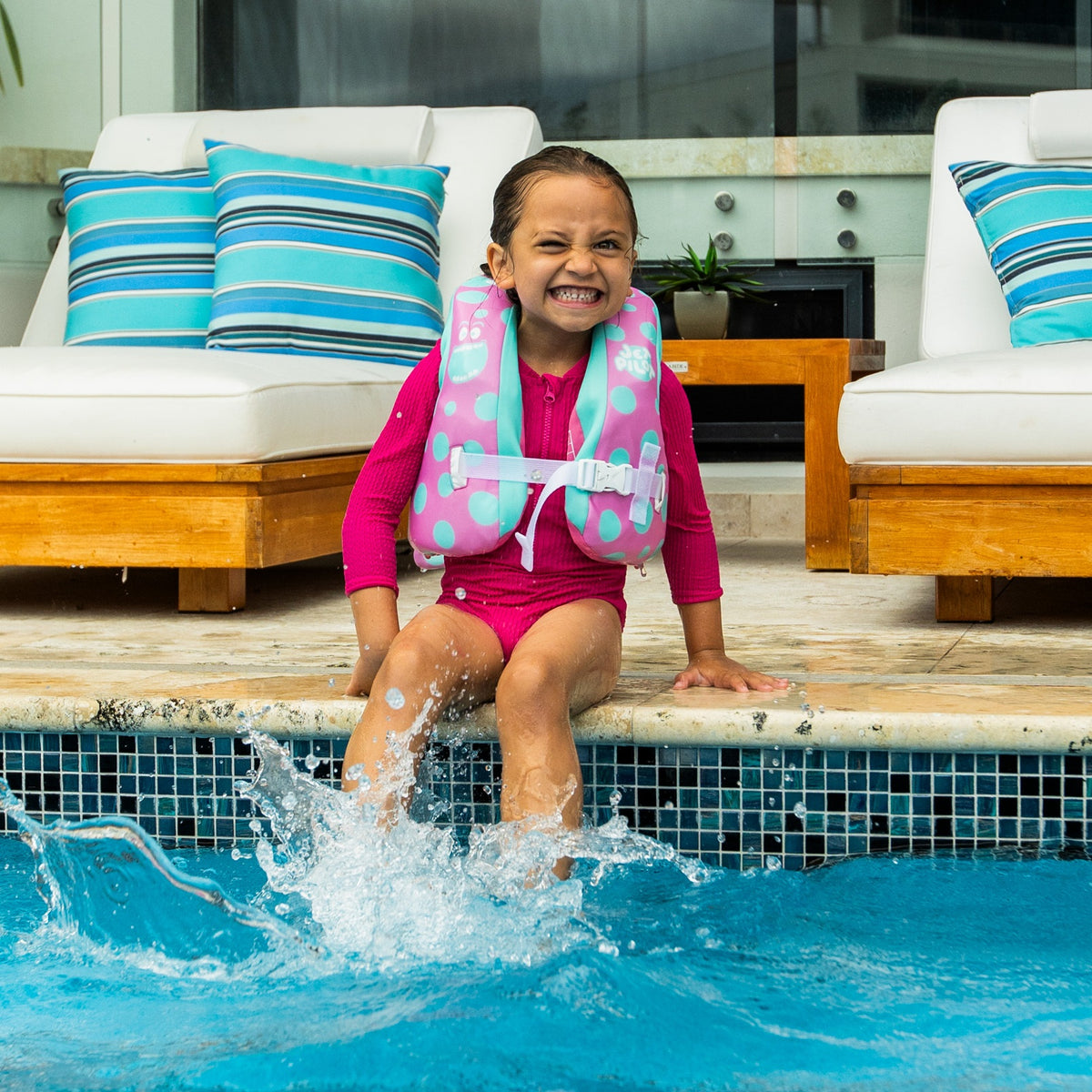 Jetpilot Paddle Pal Splash Kids Swimming Aid and L50S Life Vest (Pink)