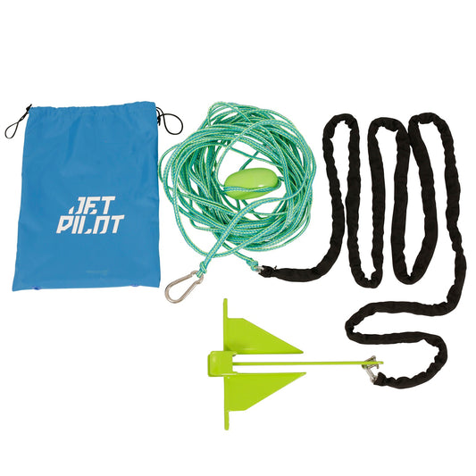 Jetpilot Steel Offshore Anchor with 4m chain and 20m Rope (Green)