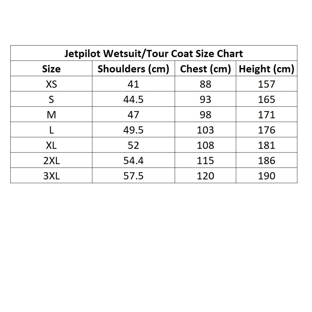 Jetpilot X1 Men's Flex-Lite 2mm Neoprene Hooded Jet Ski Tour Coat Sizes S-3XL