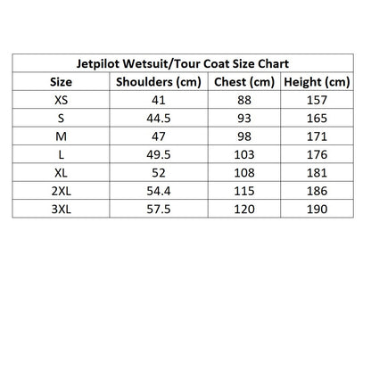 Jetpilot X1 Men's Flex-Lite 2mm Neoprene Hooded Jet Ski Tour Coat Sizes S-3XL