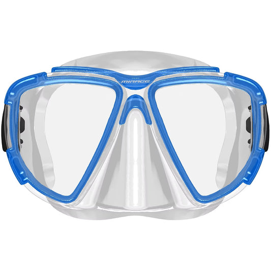 Mirage Platinum Adult Silicone Twin Lens Snorkelling Mask (Blue)