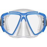 Mirage Platinum Adult Silicone Twin Lens Snorkelling Mask (Blue)