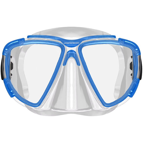 Mirage Platinum Adult Silicone Twin Lens Snorkelling Mask (Blue)