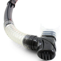 Adult Carbon Fibre Look Silicone Snorkel with Enclosed Purge