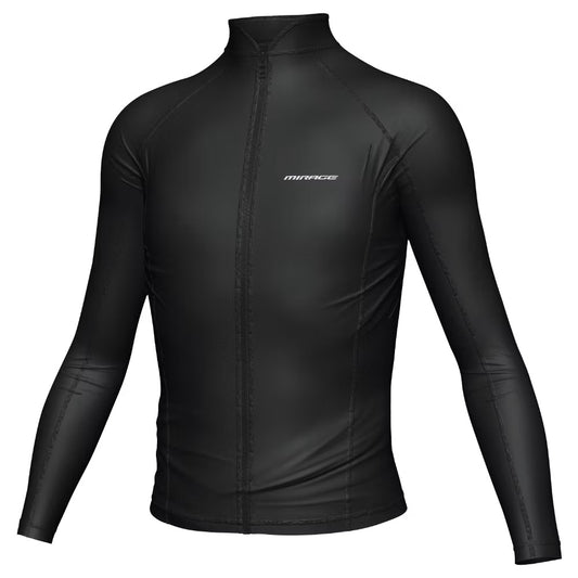 Mirage Unisex Kids/Teens Zip Up Long Sleeve Lycra Rash Shirt Black