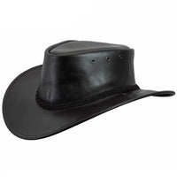 Murray Lightweight Dark Brown Curved Brim Waxed Leather Bush Hat