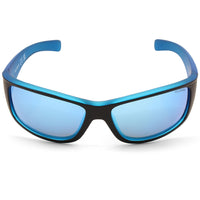 North Beach Perch Black Neon Blue/Blue Mirror Polarised Unisex Sunglasses 70326